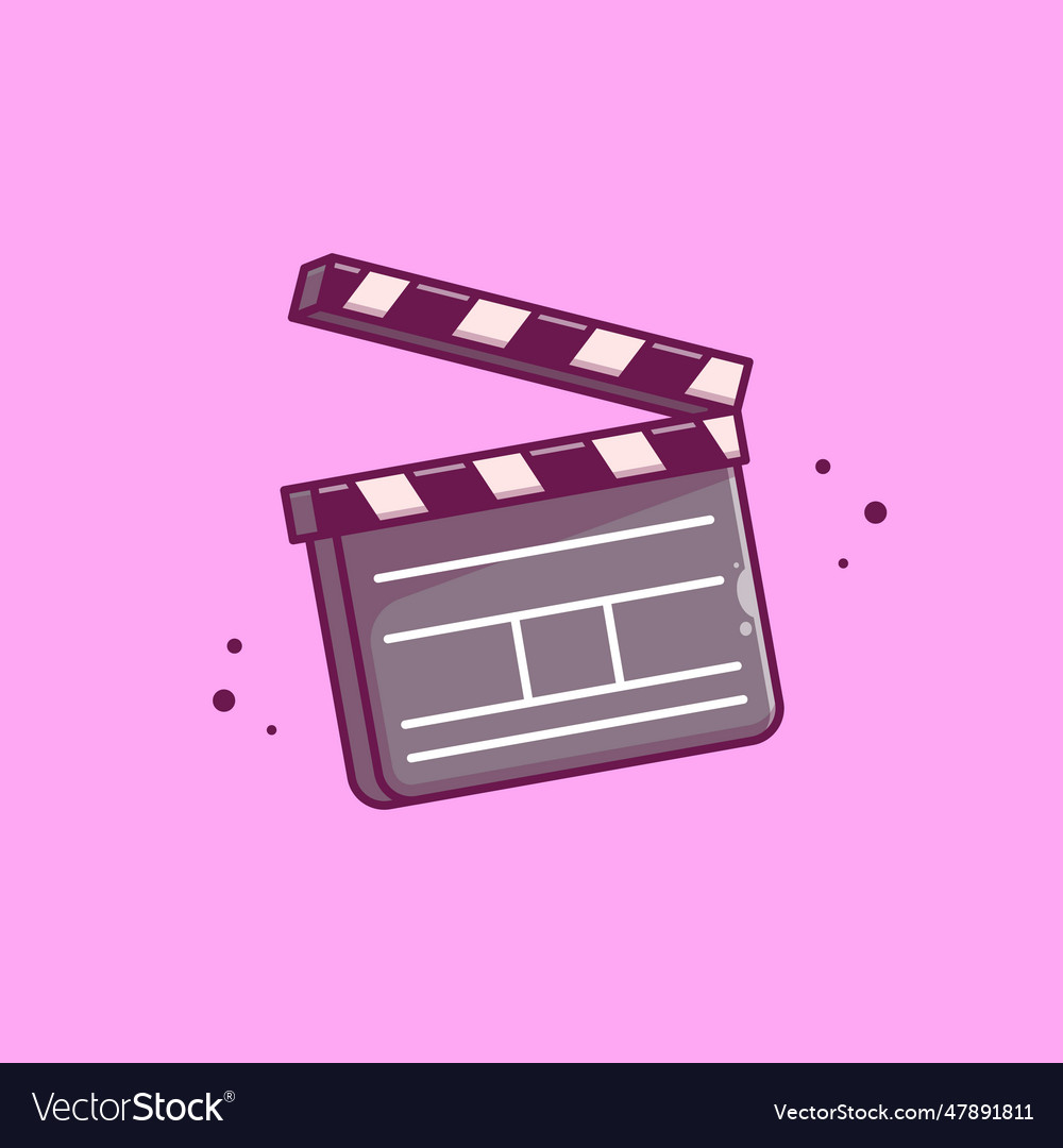 Clapper board movie cartoon Royalty Free Vector Image