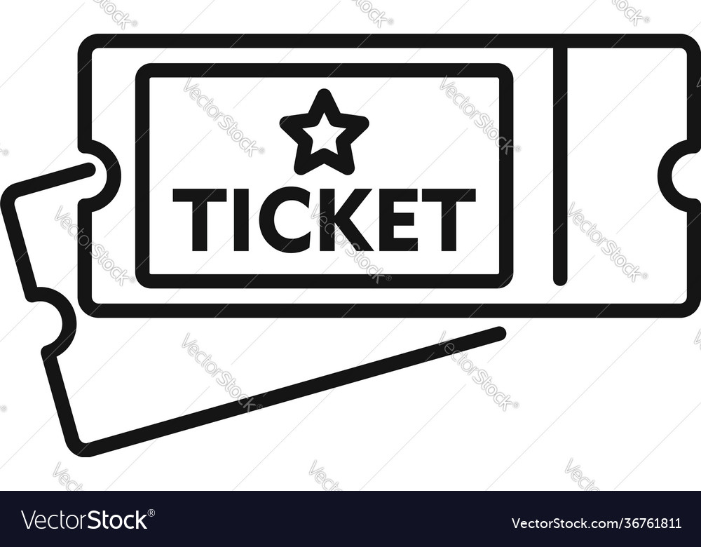 Electric train ticket icon outline style Vector Image