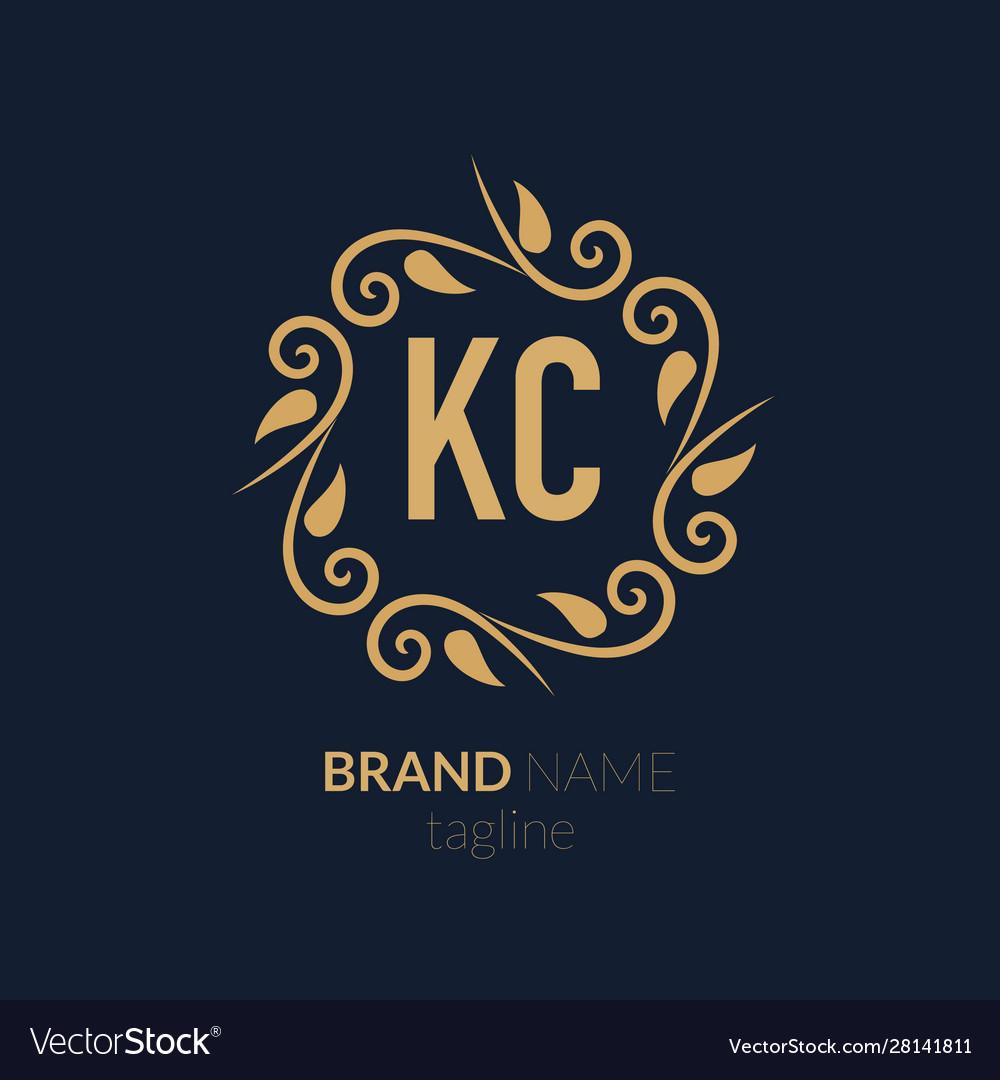 Initial letter kc creative elegant logo template Vector Image