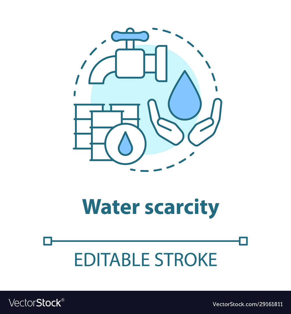 Water scarcity concept icon lack clean Royalty Free Vector