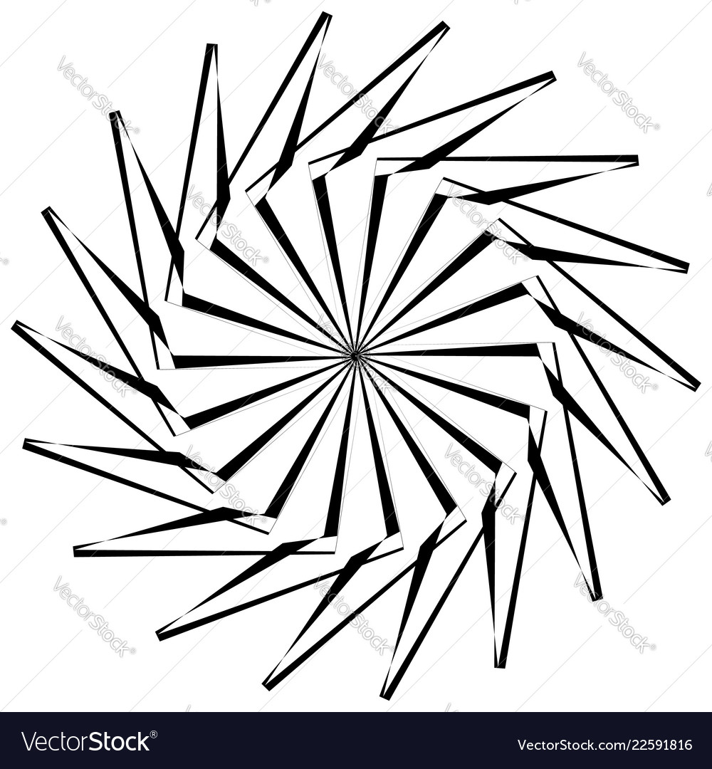 Abstract circular geometric element with radial Vector Image