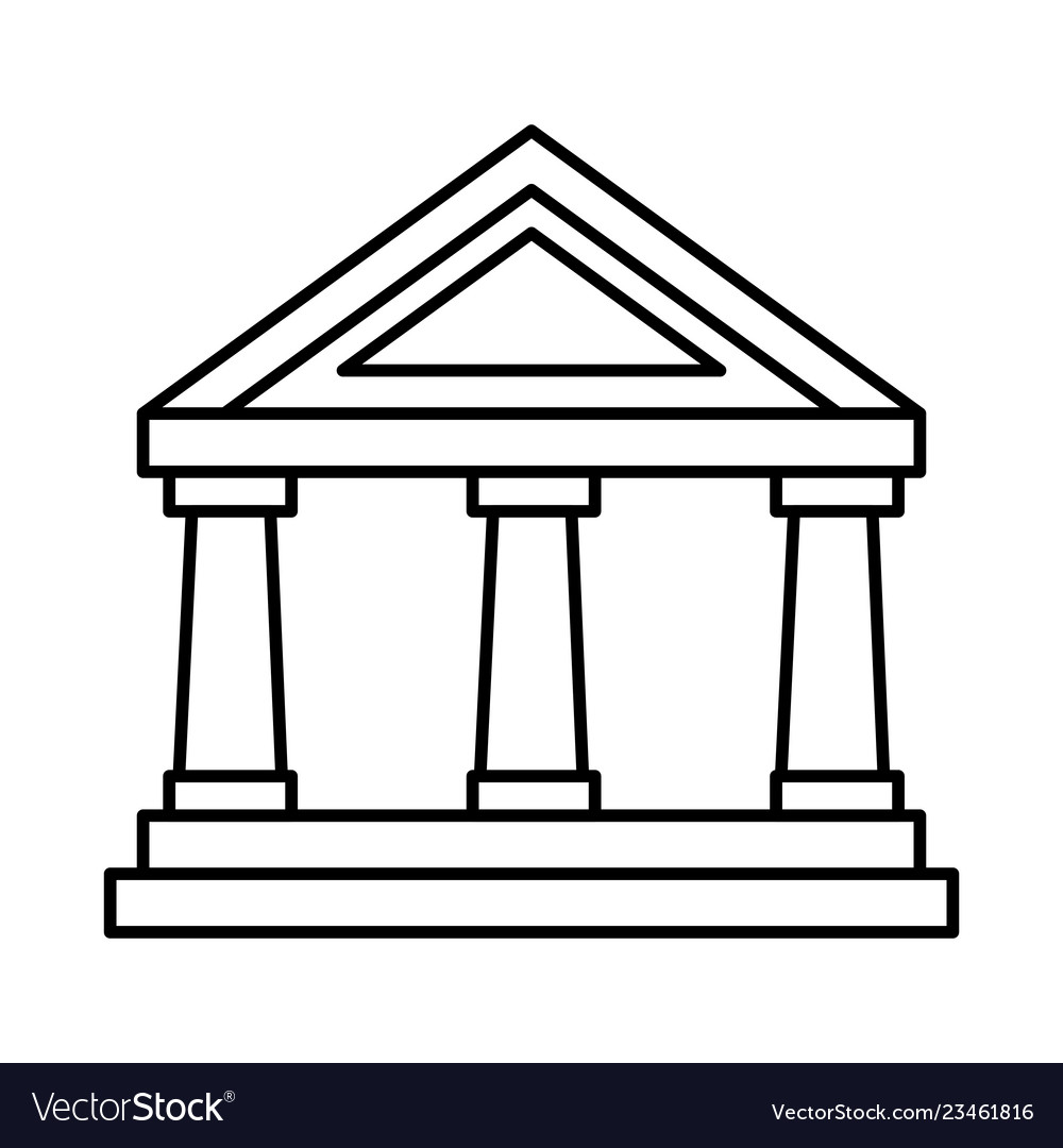 Bank Building Isolated Icon Royalty Free Vector Image