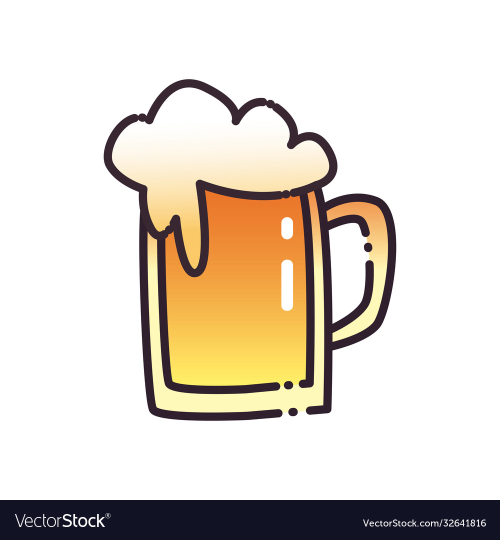 Beer glass fill and gradient style icon Royalty Free Vector