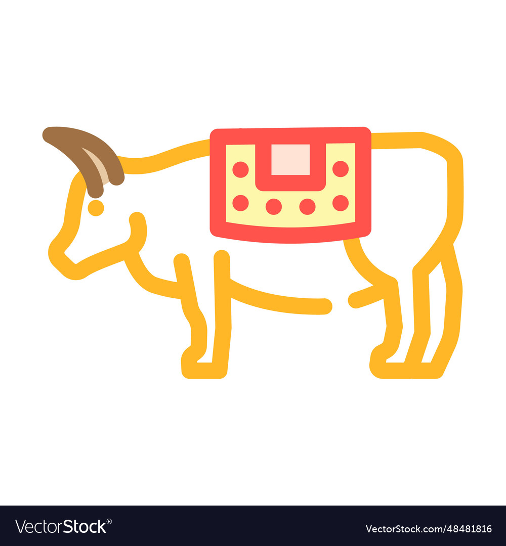 Cow sacred animal hinduism color icon Royalty Free Vector