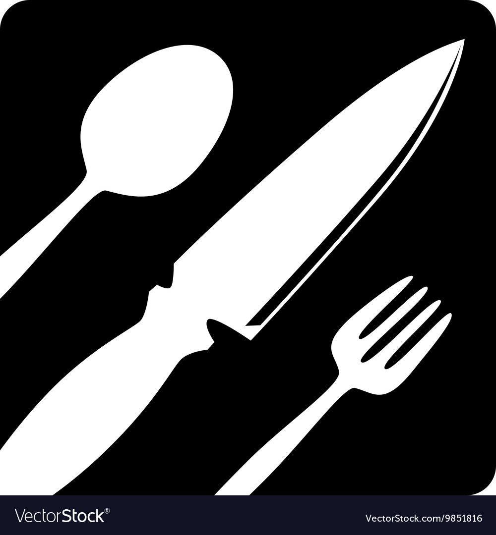 Fork knife tablespoon sign icon flat design Vector Image