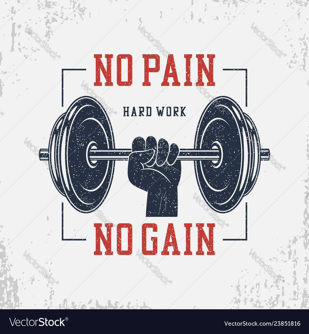 No Pain No Gain T Shirt Set Royalty Free Vector Image No Pain No Gain T Shirt Set Royalty Free Vector Image