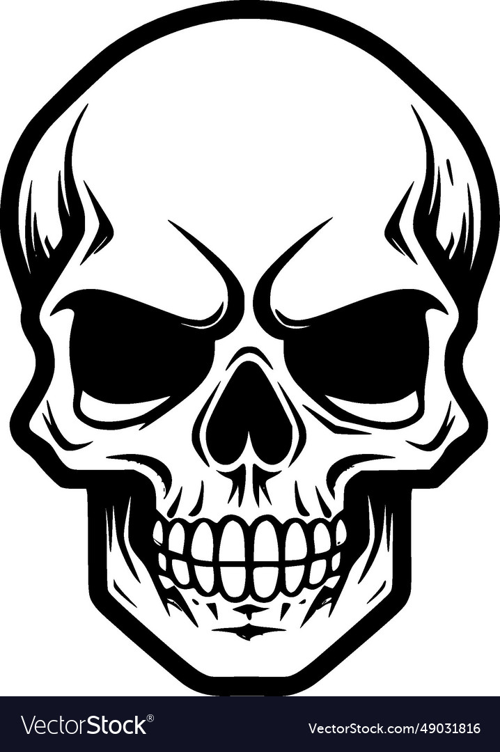 Skull - black and white Royalty Free Vector Image