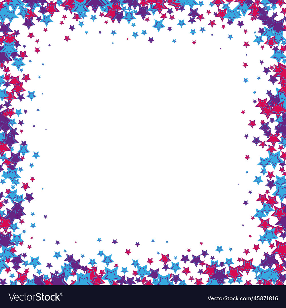 White background frame with stars in blue Vector Image