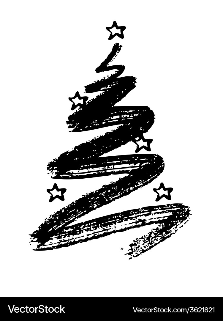 Christmas tree and star Royalty Free Vector Image