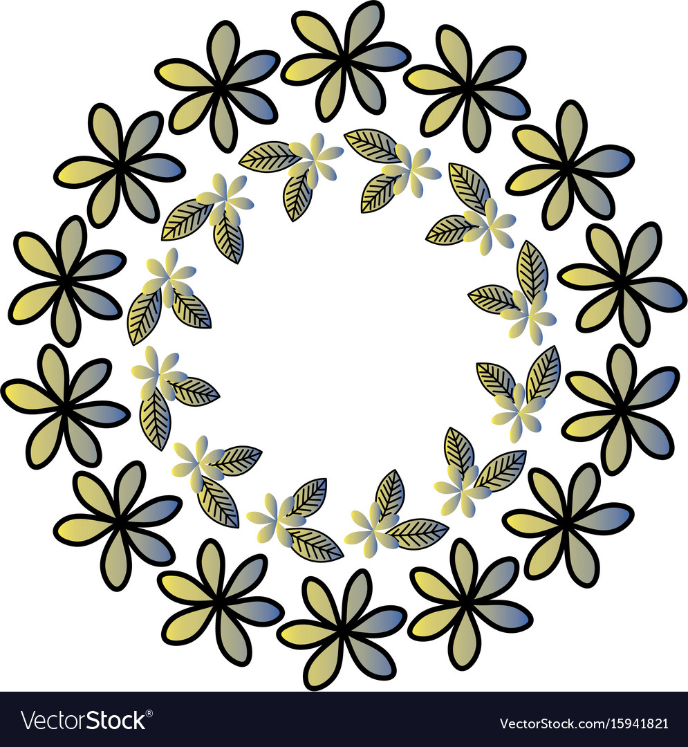 Circular floral decorative frame Royalty Free Vector Image