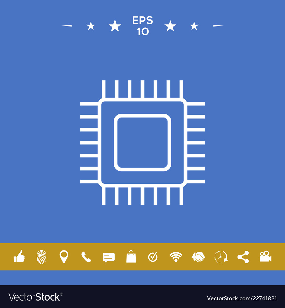 Cpu symbol icon Royalty Free Vector Image - VectorStock