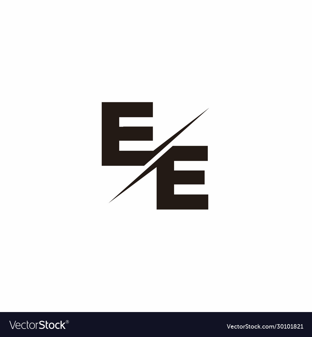 Ee logo letter monogram slash with modern Vector Image