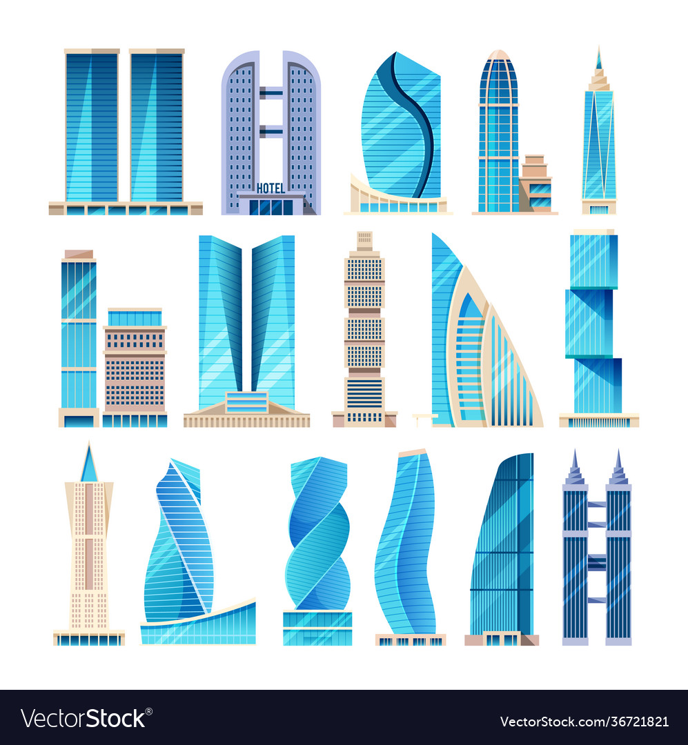 Future city modern high-rise city skyscrapers Vector Image