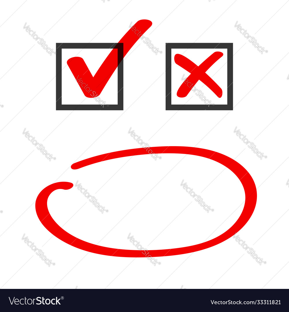 Premium Vector  Hand drawn checkmark cross check mark. marker pen check  marks answers in test, confirmation