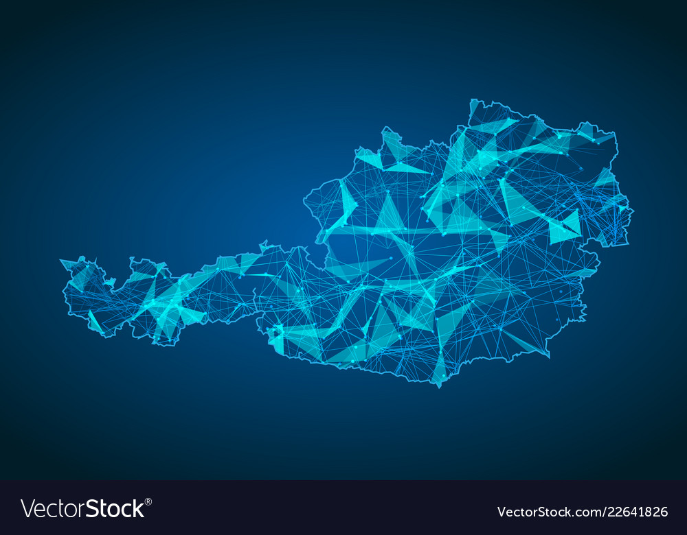 Abstract mash line and point scales on dark Vector Image