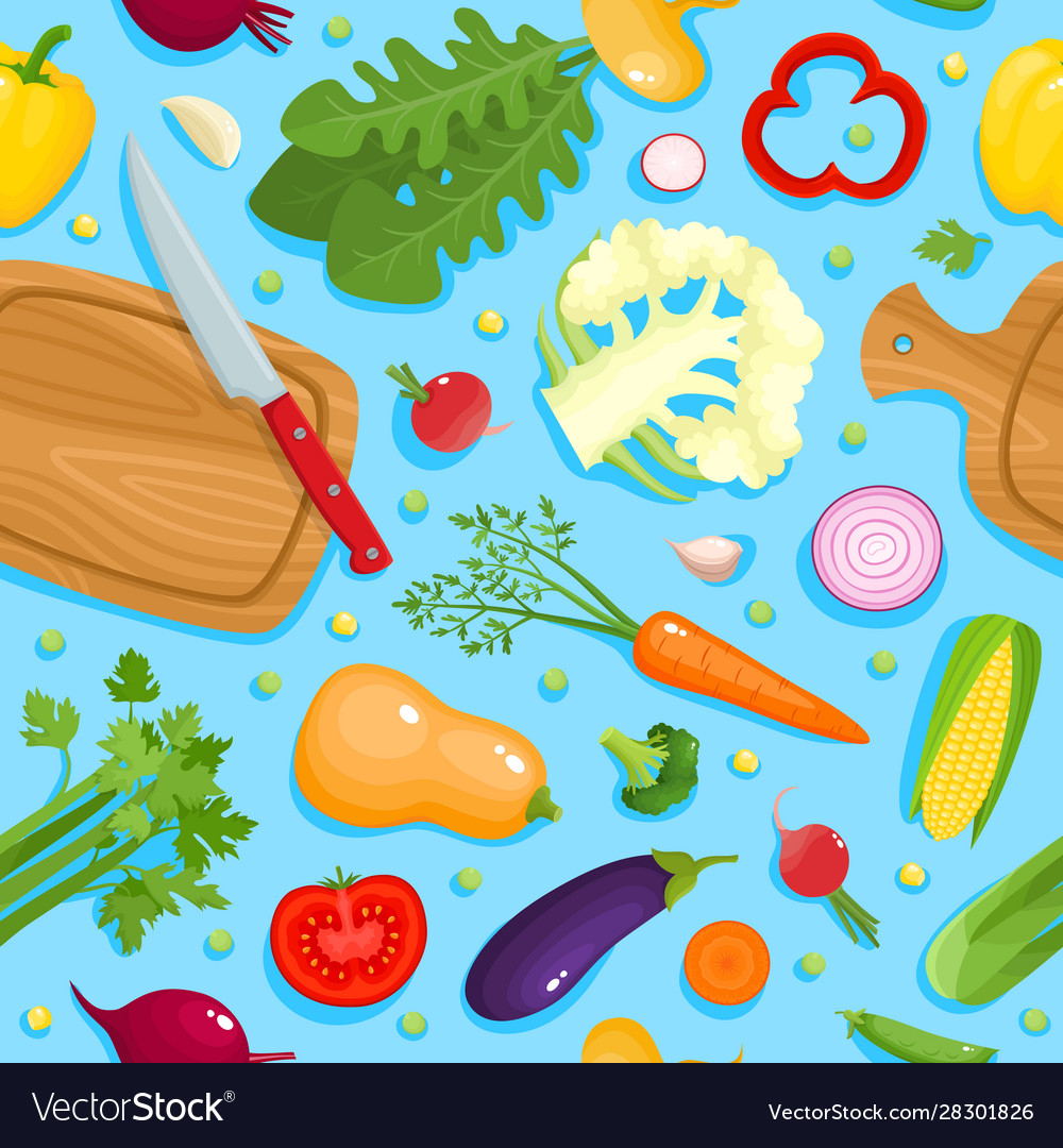 Bright pattern colorful vegetables Royalty Free Vector Image