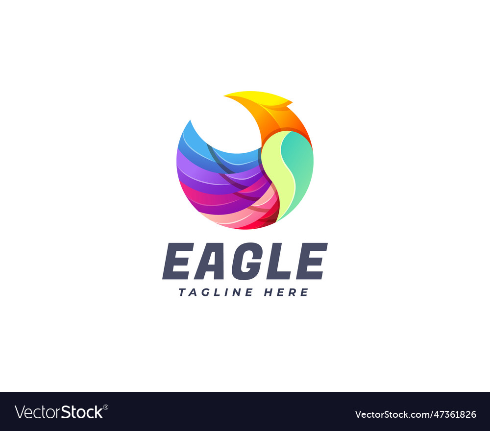 Colorful eagle logo template design Royalty Free Vector