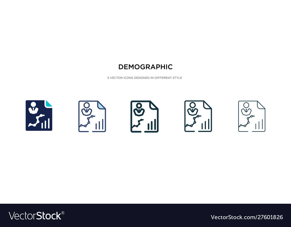 Demographic icon in different style two colored Vector Image