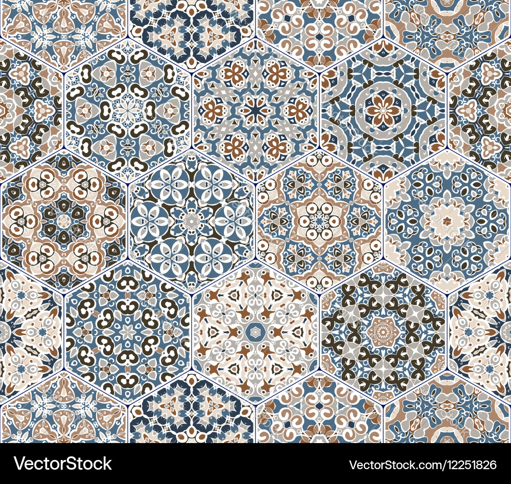 Eastern seamless pattern tiles Royalty Free Vector Image