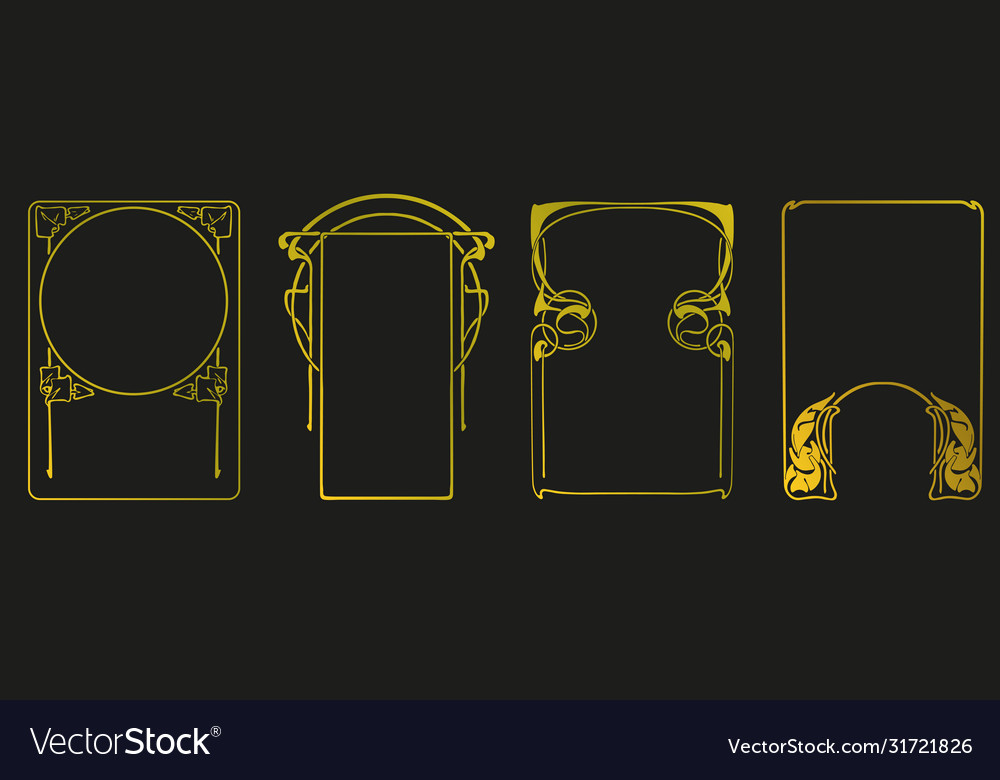 Frames with style art nouveau ornament set vector image Frames with style art nouveau ornament set