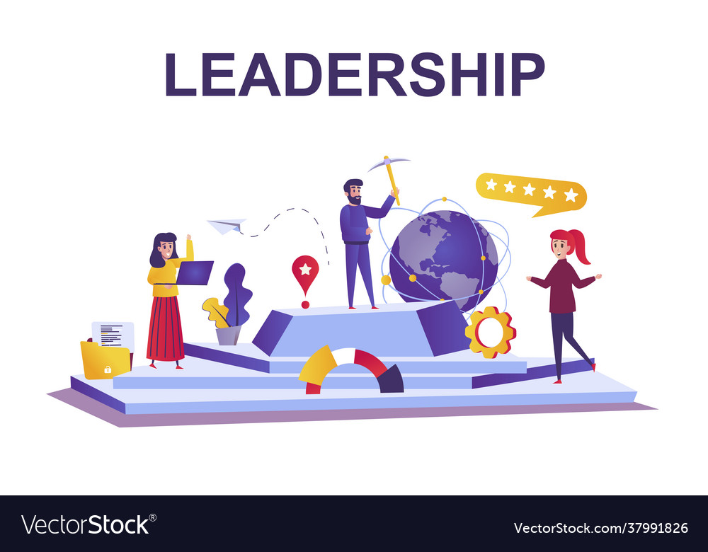 Leadership web concept in flat style business Vector Image