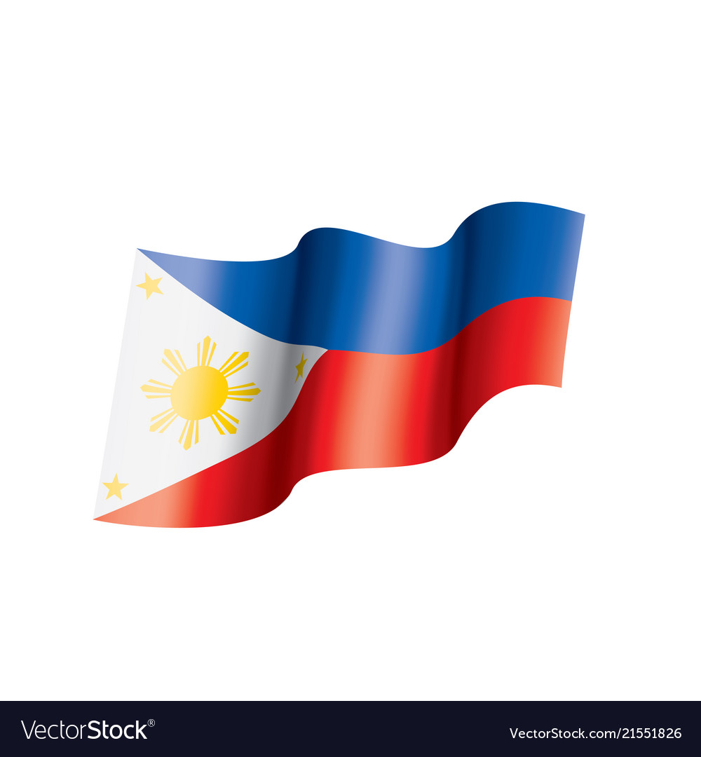 Philippines flag on a white Royalty Free Vector Image