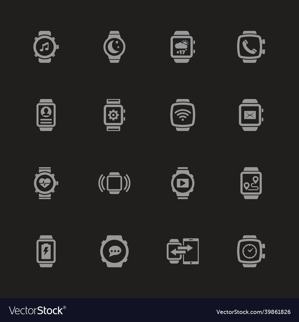 Smart Watch - Flat Icons Royalty Free Vector Image