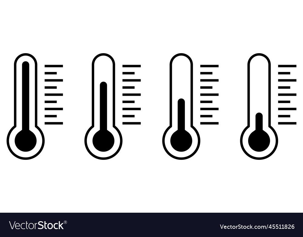 Thermometer icons set temperature symbols Vector Image