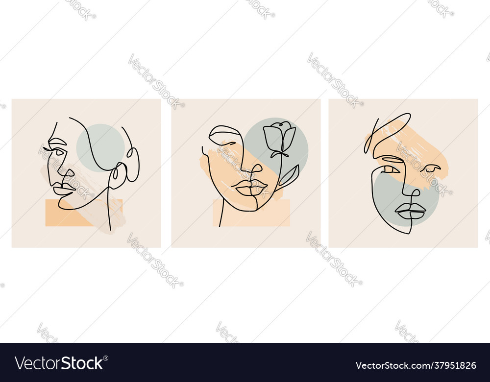 Woman line style portrait outline female Vector Image