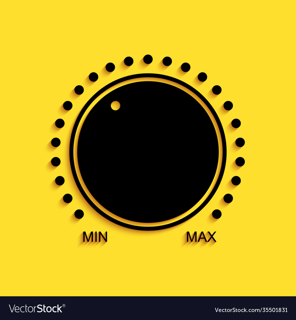 Black dial knob level technology settings icon Vector Image