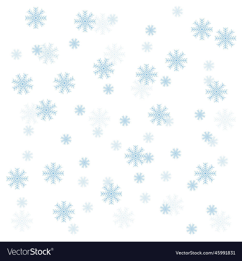 Blue snowflakes of different sizes Royalty Free Vector Image