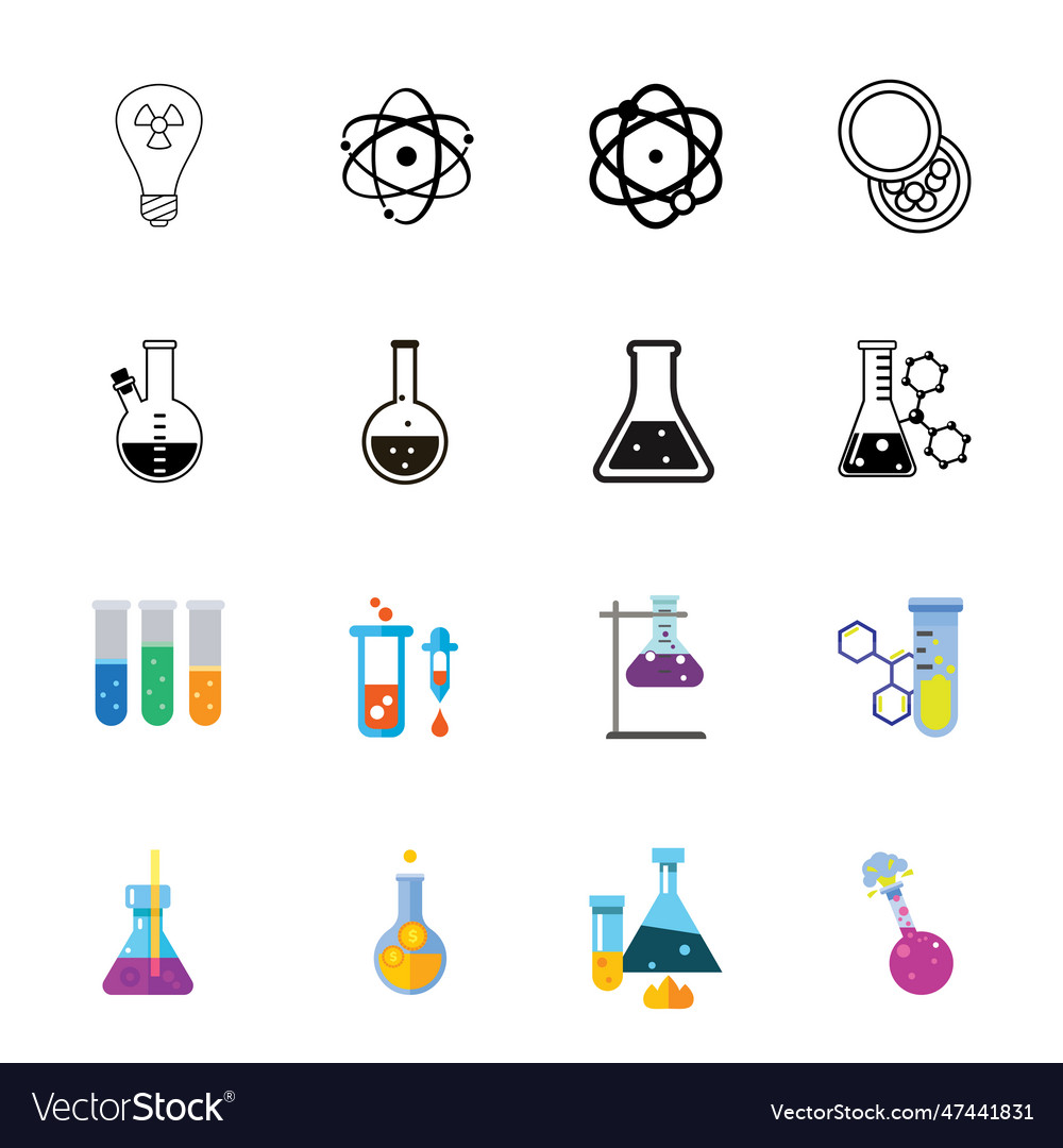 Chemistry icon set Royalty Free Vector Image - VectorStock