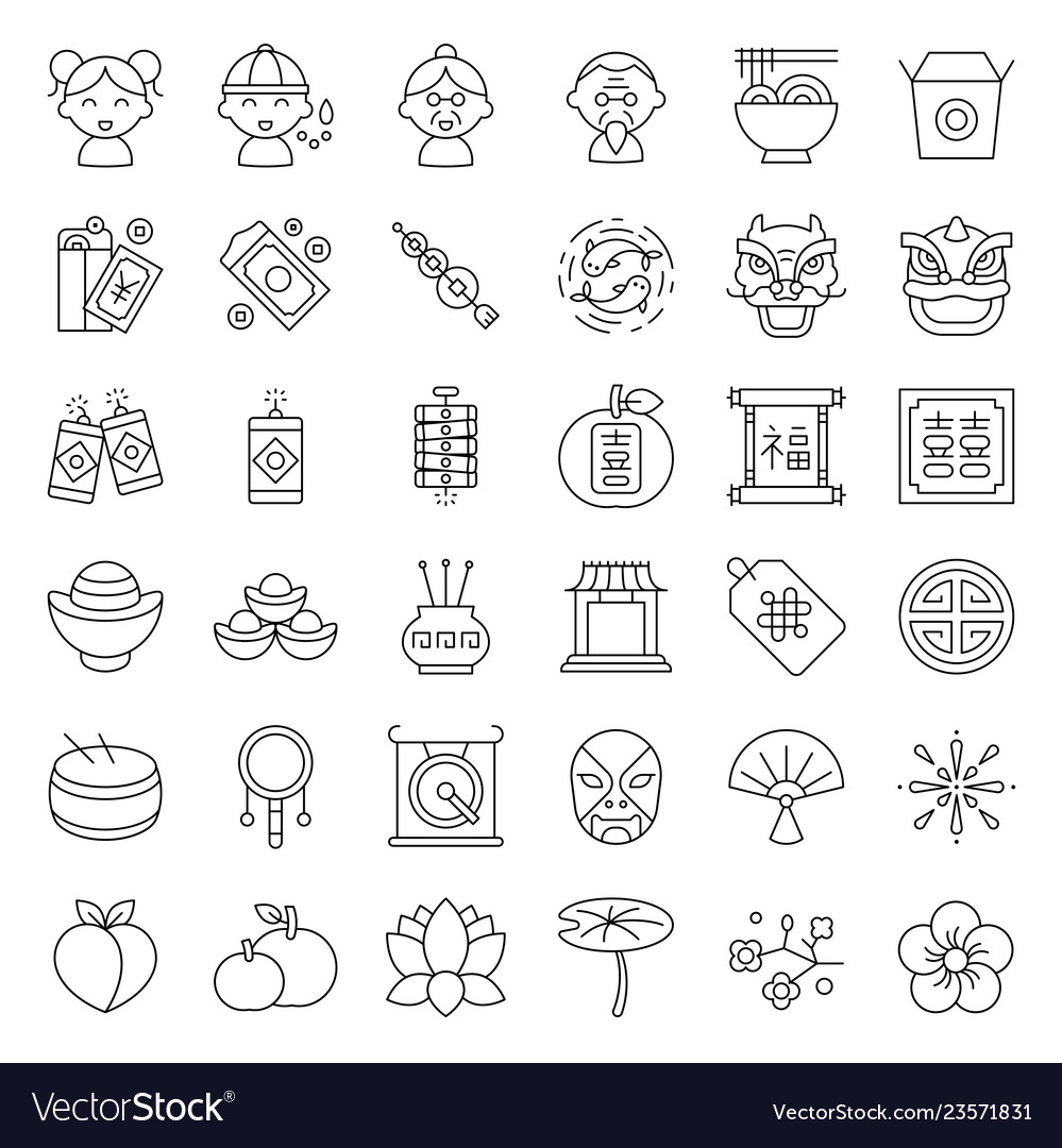 Chinese Lunar New Year Icon With Alphabet Vector Image Chinese Lunar New Year Icon With Alphabet Vector Image
