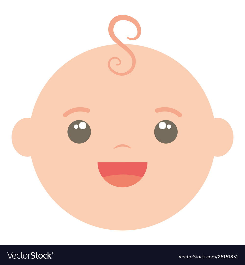 Cute little baboy head character Royalty Free Vector Image