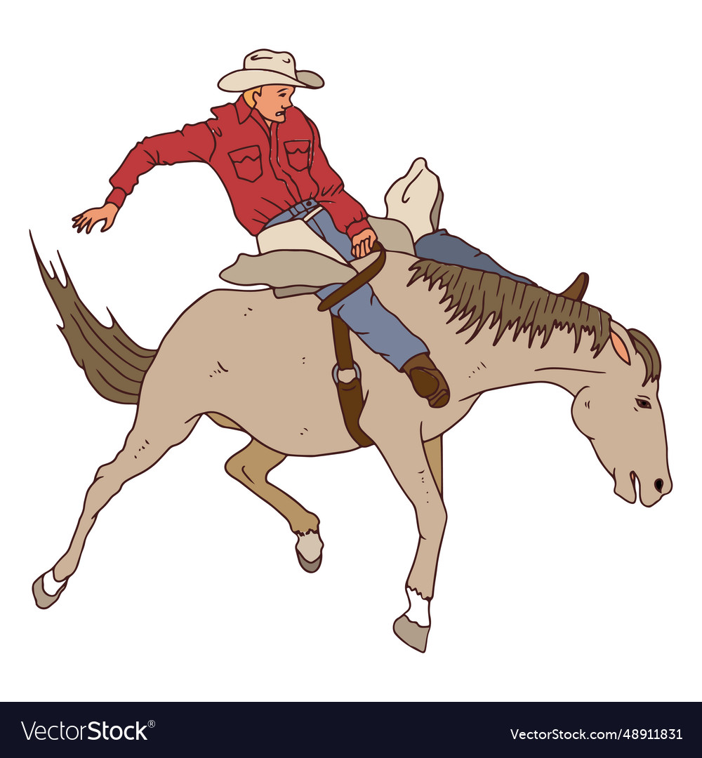 Man riding horse character Royalty Free Vector Image