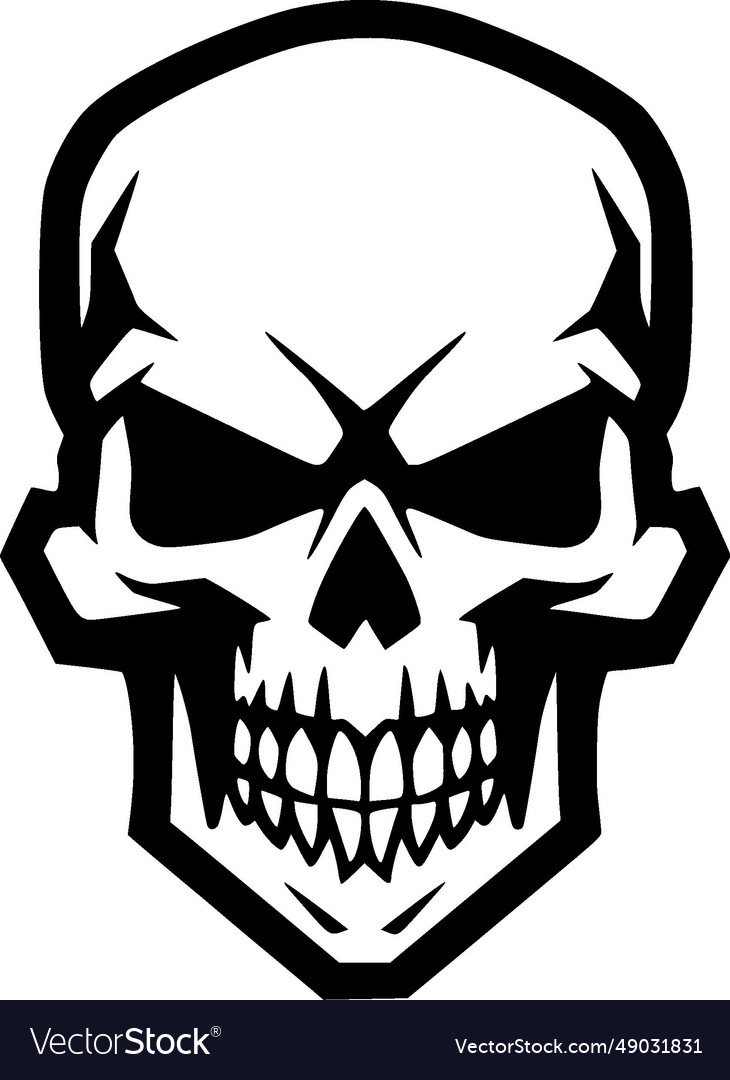 Skull - black and white Royalty Free Vector Image