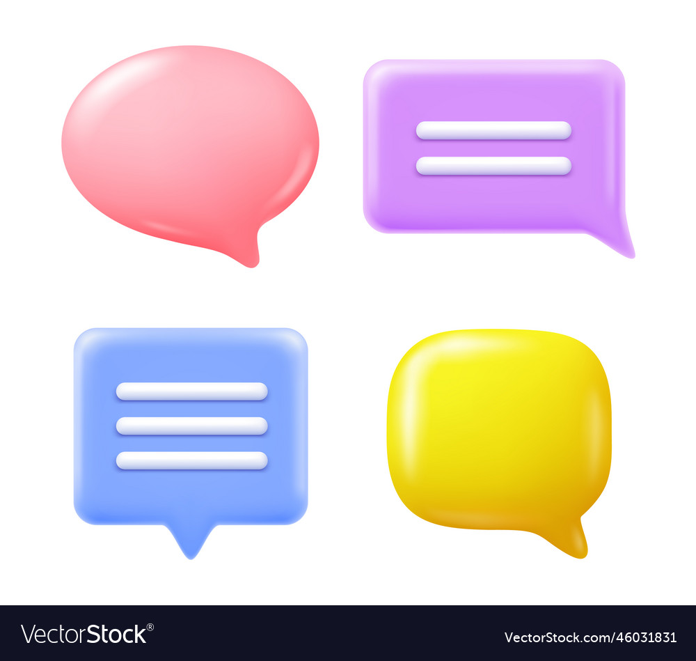 Speech bubble or dialog box 3d Royalty Free Vector Image