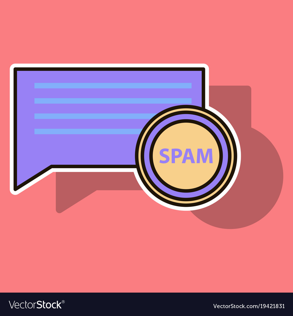 Sticker Spam Email Warning Window Appear On Vector Image