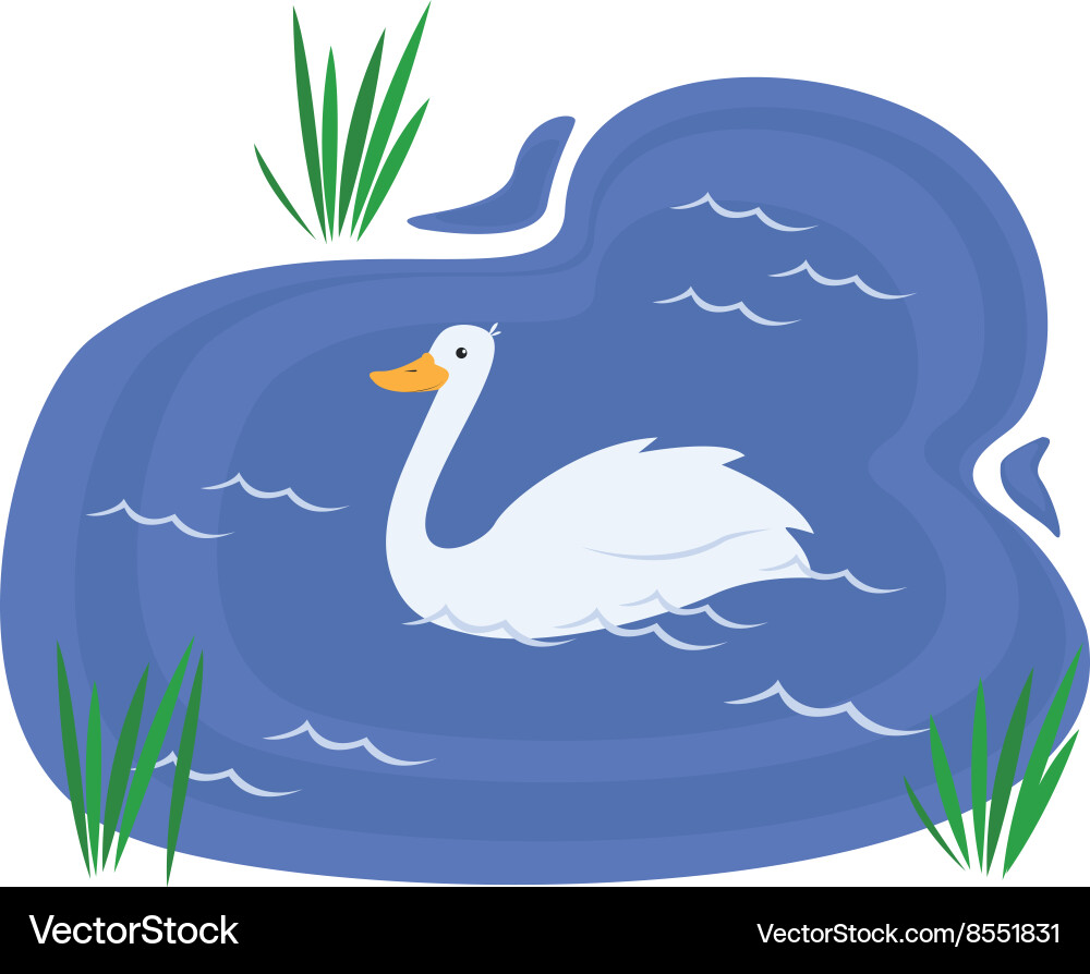 Swan pond Royalty Free Vector Image VectorStock