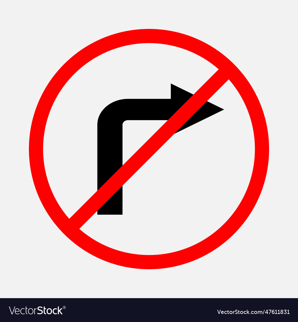 Turn right prohibited Royalty Free Vector Image