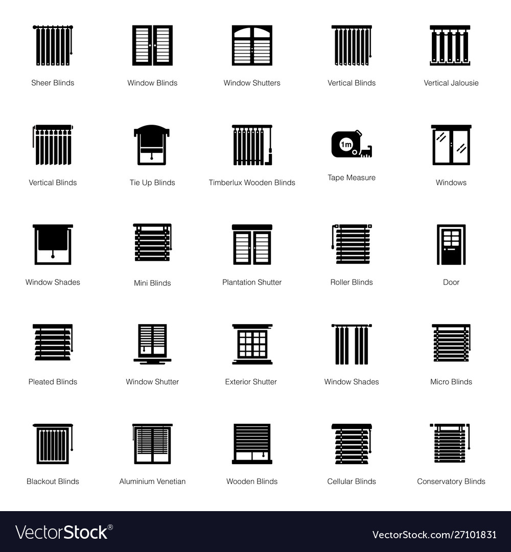 Window shutter icons Royalty Free Vector Image