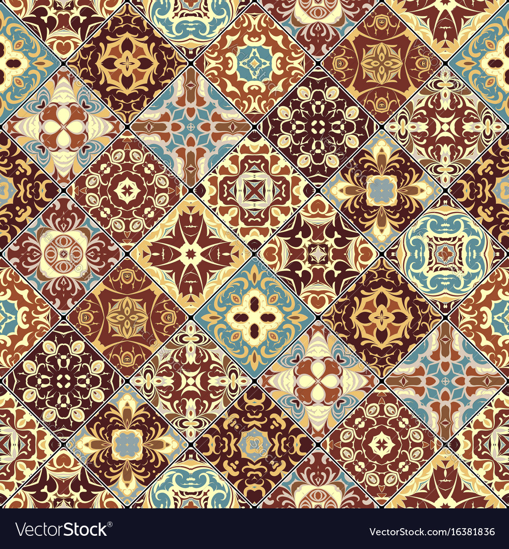 Abstract patterns in the mosaic set Royalty Free Vector