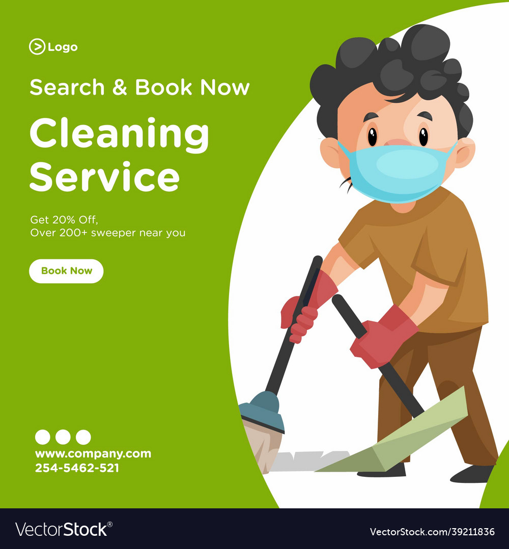 Banner design of cleaning service Royalty Free Vector Image