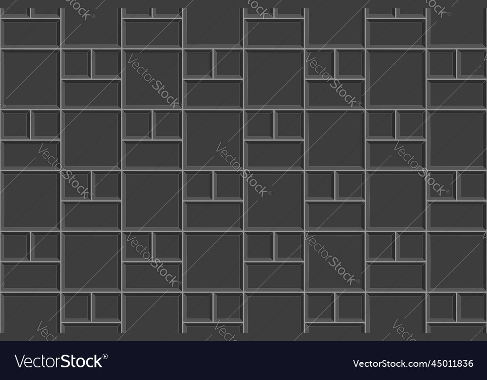 Black tile mosaic background kitchen backsplash Vector Image