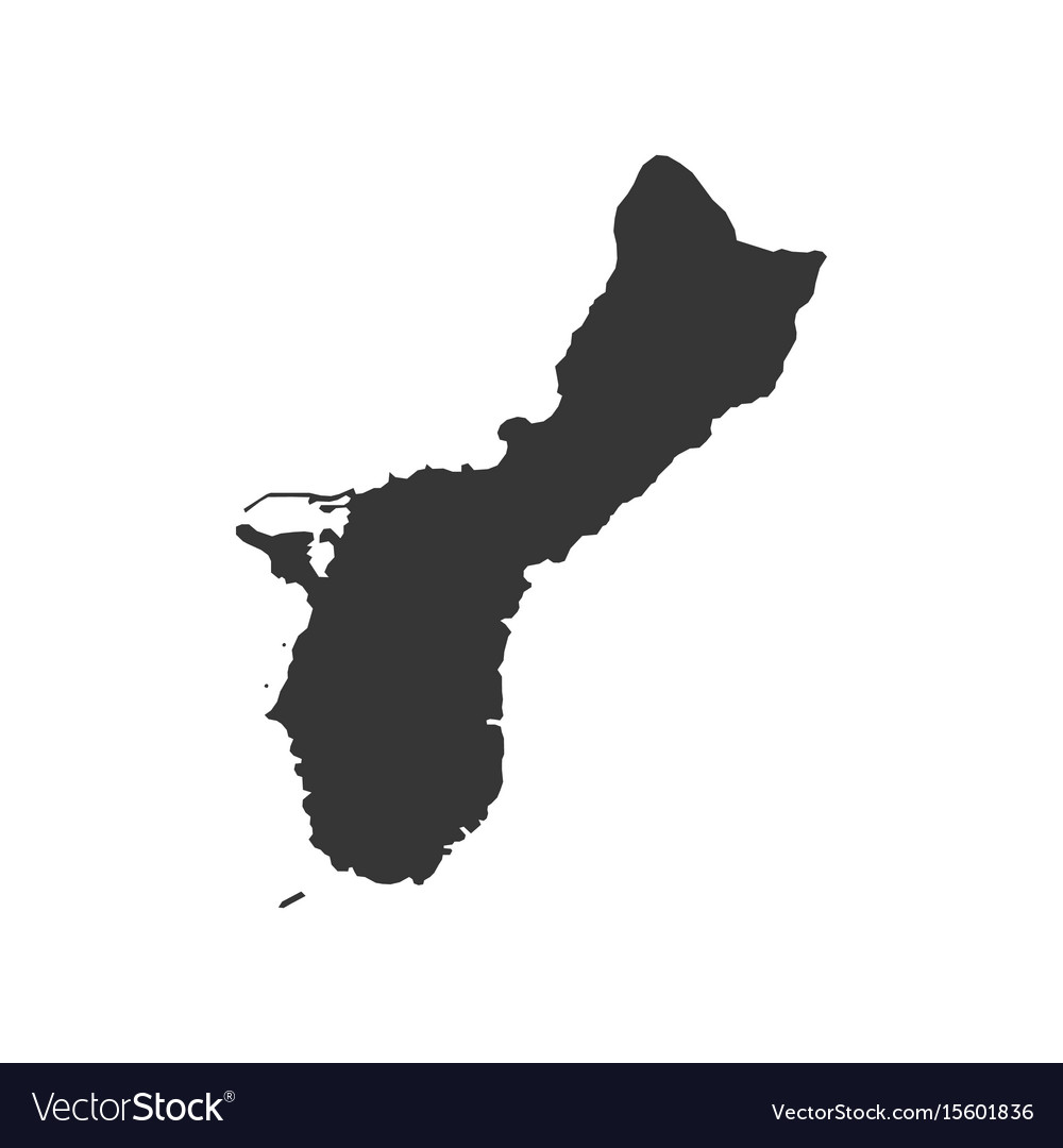 Guam map silhouette Royalty Free Vector Image - VectorStock