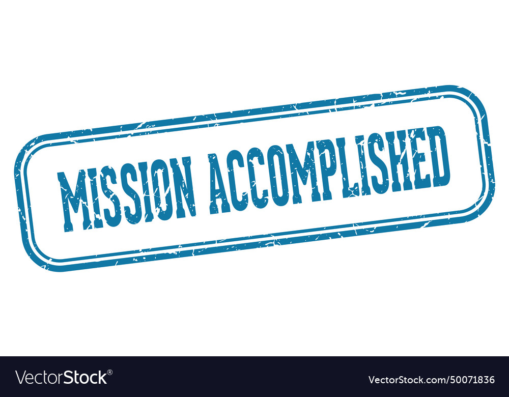 Mission accomplished stamp Royalty Free Vector Image