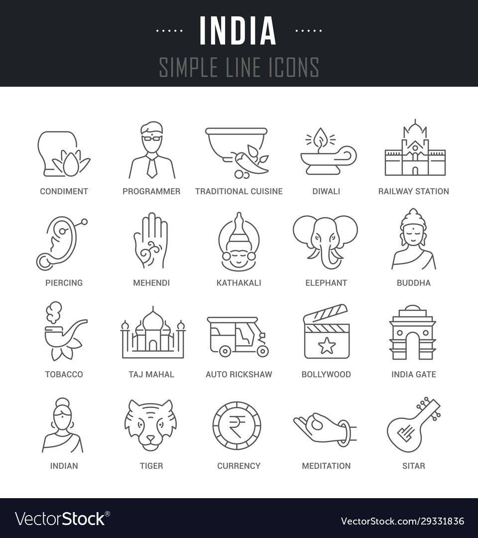 Set line icons india