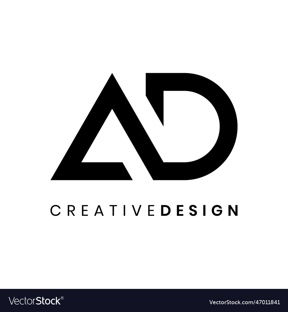 Creative Monogram Letter Ad Logo Design Modern Vector Image