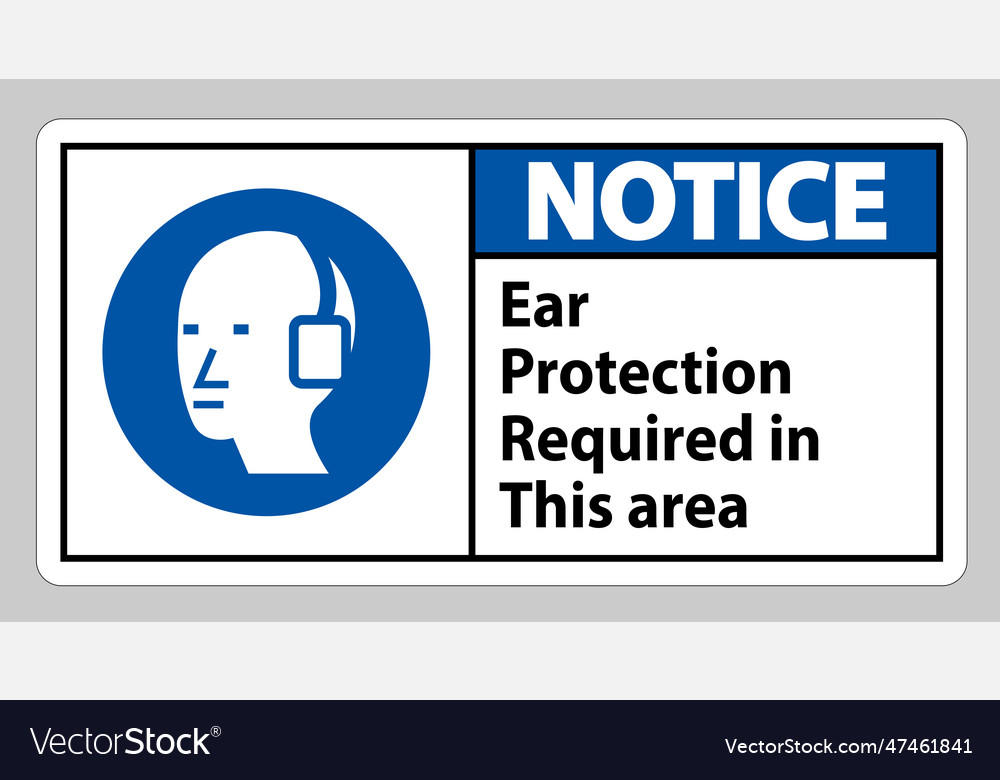 Ear protection required in this area symbol sign Vector Image