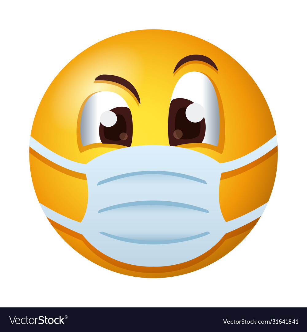 Emoji wearing medical mask degradient style Vector Image